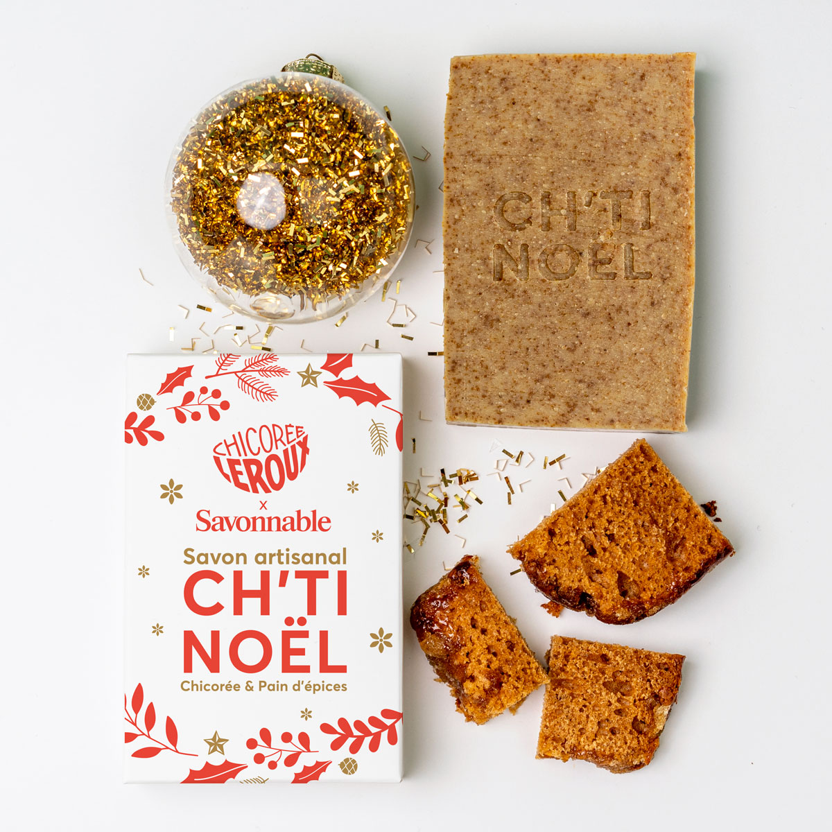 Savon solide<span> Ch’ti Noël</span> saponifié à froid