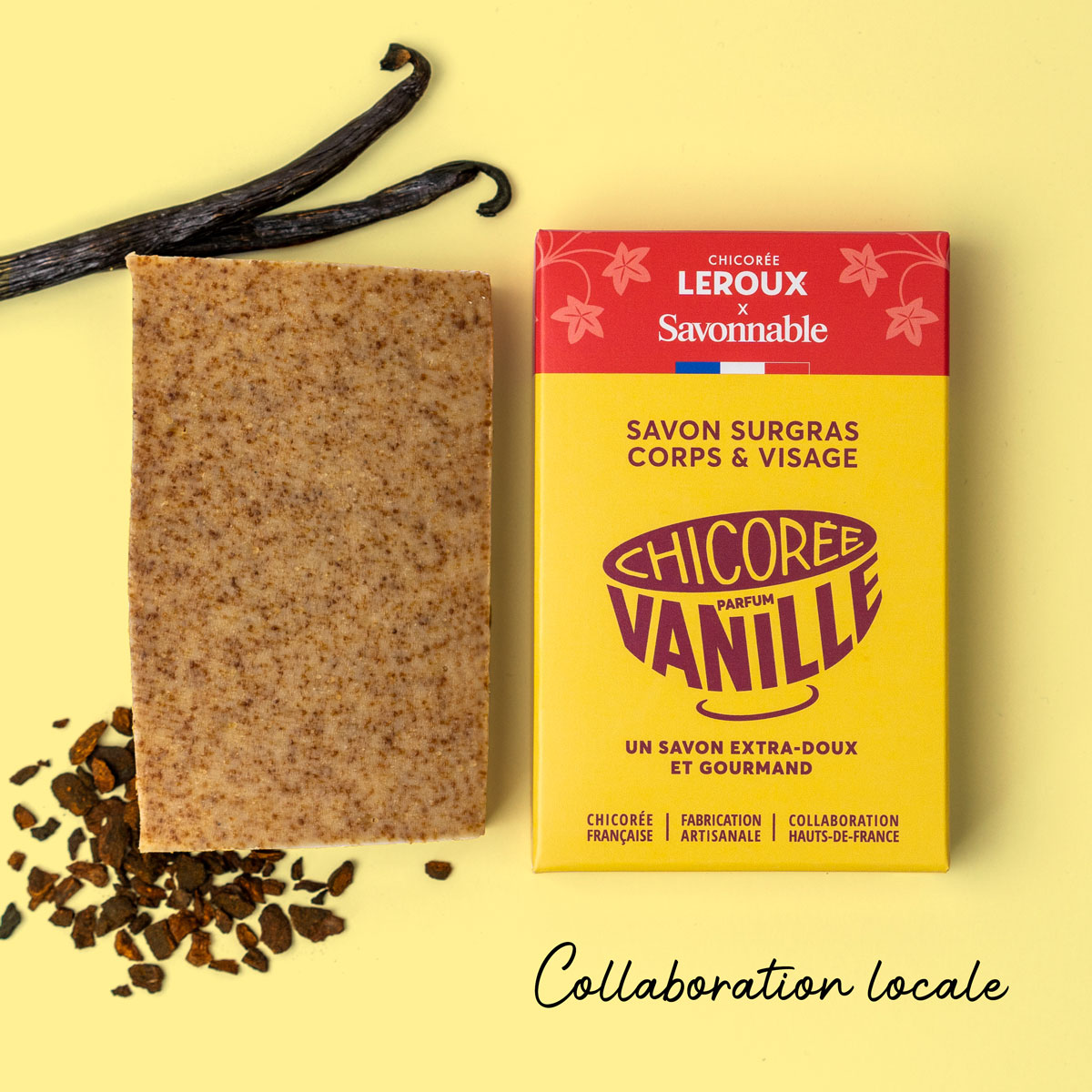 Savon solide <span>Chicorée Leroux Vanille</span> saponifié à froid