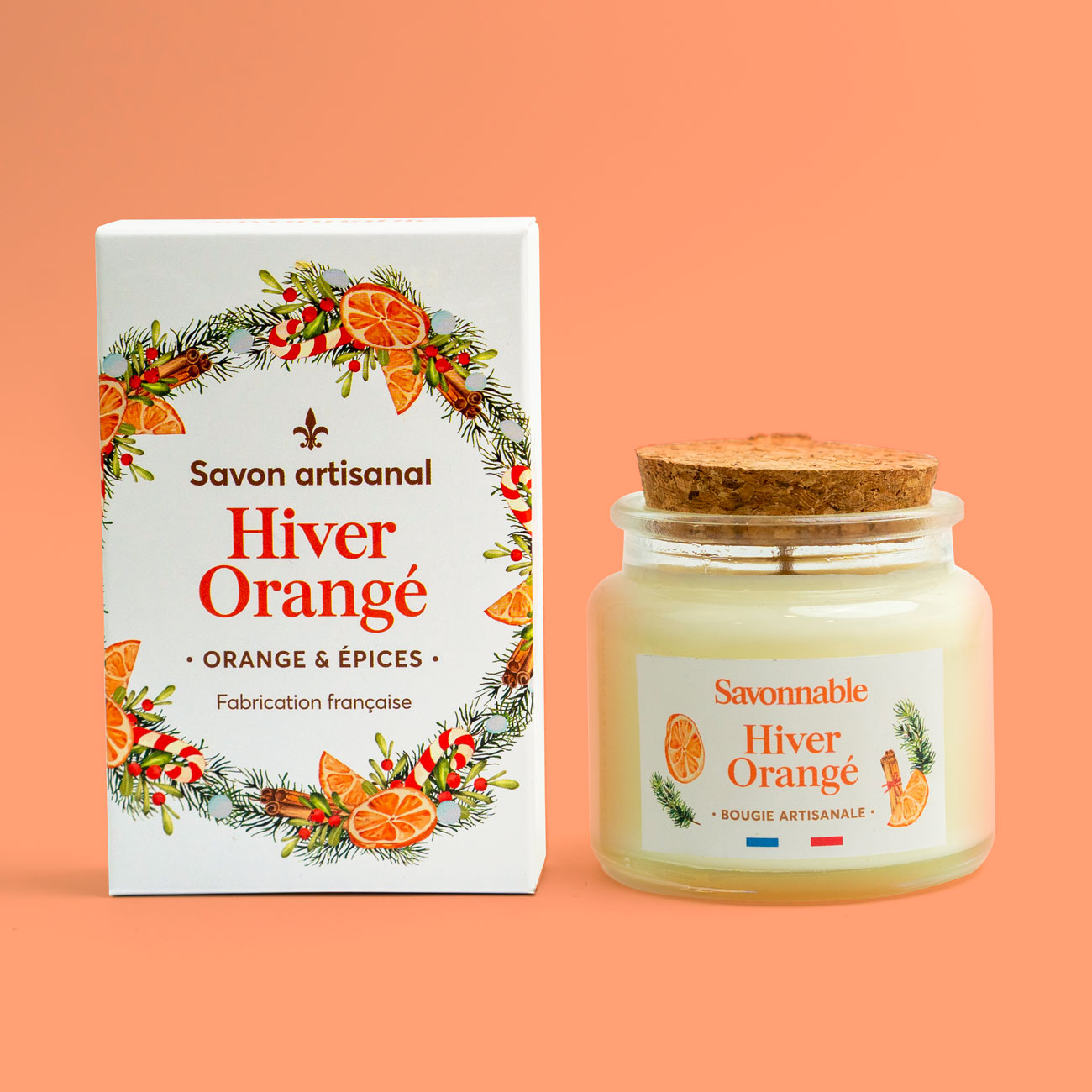 <span>Duo Hiver Orangé – Savon & Bougie artisanale</span>