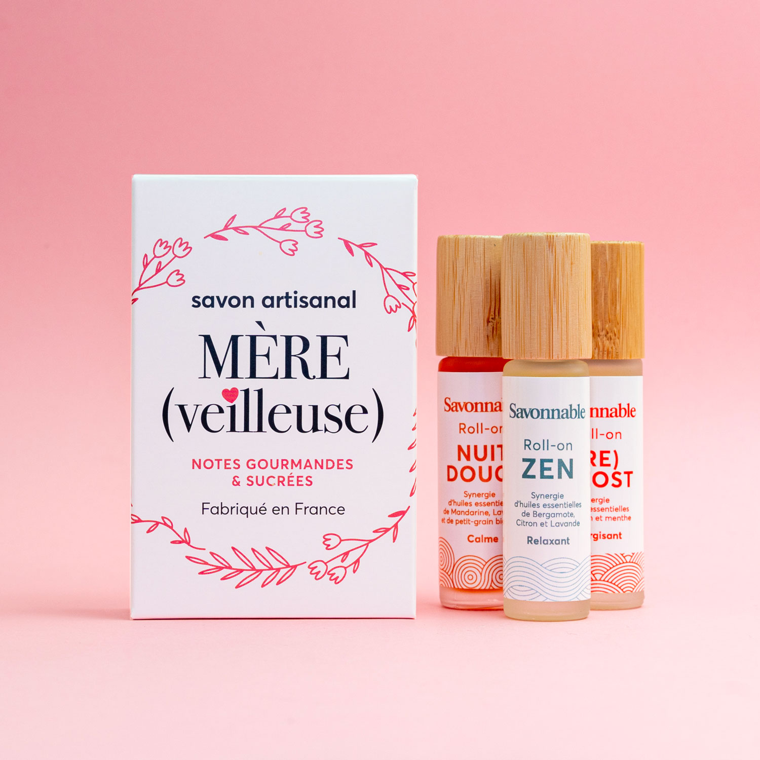 Coffret Cadeau <span>Roll-on Bien-être, Savon Mère (Veilleuse)</span>