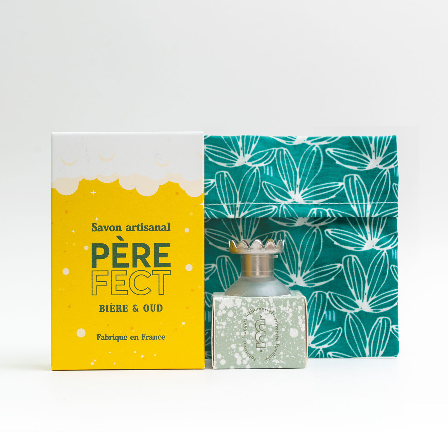 Coffret Père-Fect <span>Savon à la bière, Pochette & Porte-Savon</span>